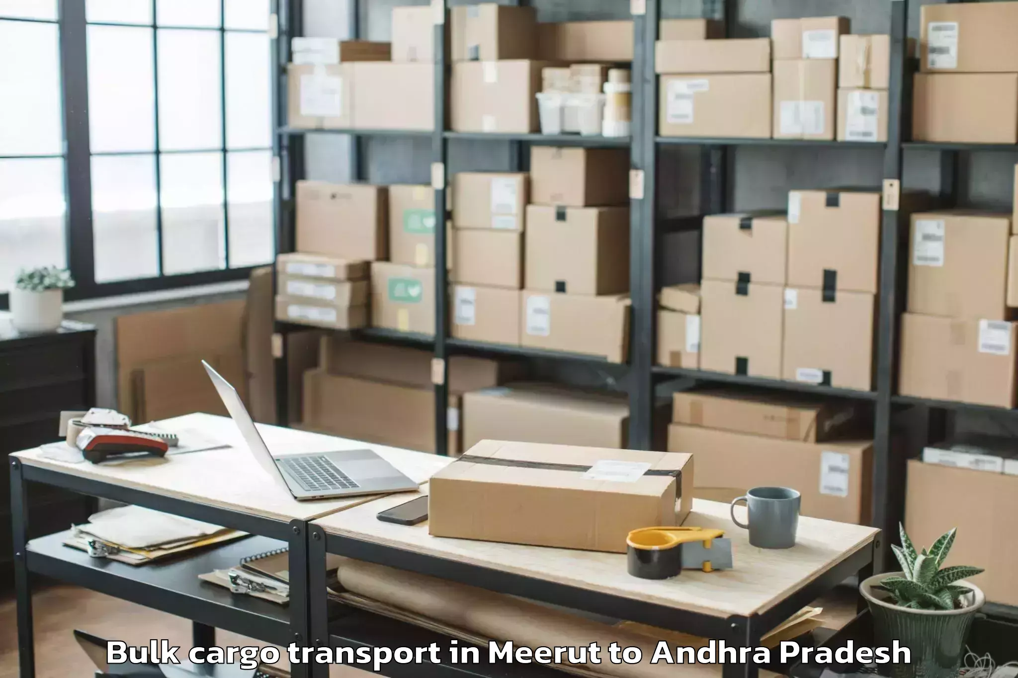 Book Meerut to Gangaraju Madugula Bulk Cargo Transport